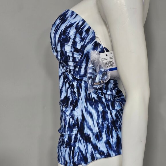 Anne Cole Twist-Front Shirred Bandeau Tankini Top - Picture 4 of 8